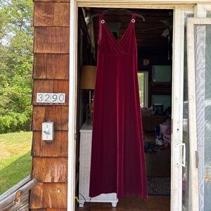 Size 10, dark red velvet formal winter gown